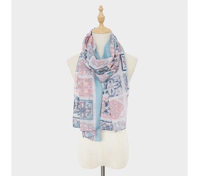 China Polyester Women Geo Pattern Printed Scarf Cotton Scarf Wraps Hijabs 10pcs/lot for sale