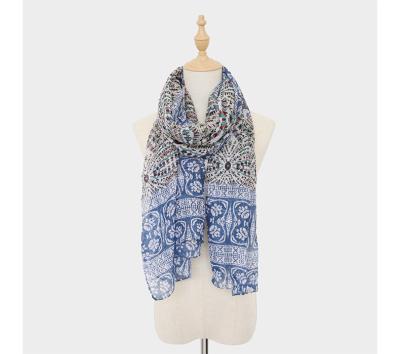 China Polyester 2021 Women Geo Pattern Printed Wraps Hijabs 10pcs/lot Scarf Cotton Scarf Shawls for sale