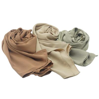 China Newest Women's Polyester 2022 Malysia Chiffion Ripple Scarf High Quality Shawls Plain Solid Color Scarf Wraps Hijabs 16Colors 10pcs/lot for sale