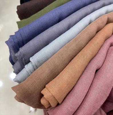 China Wholesale High Quality 60colors Islamic Headwear Wraps Cotton Lane Hijabs Square Plain Solid Muslim Scarf Shawls for sale