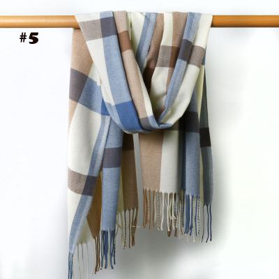 China Warm Scarf 5Colors 5pcs/lot Women Wool Pashimina Scarf Acrylic Plaid Printed Scarf Winter Scarf for sale