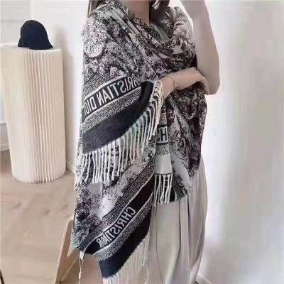 China 2022 Newest Winter Women Acrylic Logo Printed Pashmina Wool Acrylic Scarf Shawls Wraps 10pcs/lot for sale