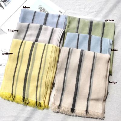 China Polyester Women Stripe Pattern Printed Wraps Hijabs 6Colors 10pcs/lot Scarf Cotton Scarf Shawls for sale