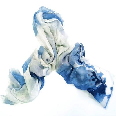 China Polyester 2022 Floral Wraps Hijabs 10pcs/lot Women Ombre Pattern Lurex Sequin Scarf Cotton Voile Scarf Shawls for sale