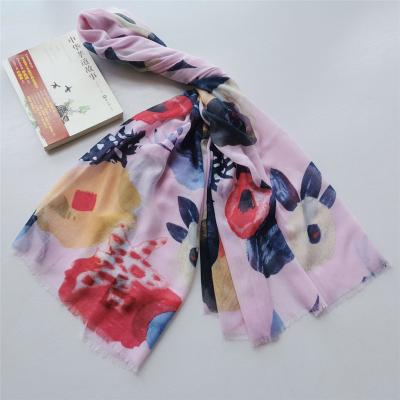 China Polyester Women Floral Pattern Printed Scarf Cotton Voile Scarf Wraps Hijabs 10pcs/lot for sale