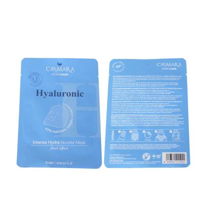 China Custom Waterproof 3 Sides Seal Bag Aluminum Foil Heat Seal Bag For Sheet Mask Packaging With Hang Hole for sale