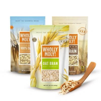 China OEM Digital Printing MOQ 500 Finish Glossy Stand Up Oatmeal Hot Cereal Packaging Pouch for sale