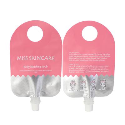 China Custom Special Shaped Smell Proof Spout Pouch Bag For Liquid Body Scrub Packaging for sale