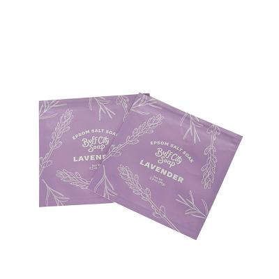 China Custom White Kraft Paper Pouch Sealing Square Shaped Mylar Bag For Bath Soak Salt Packaging for sale