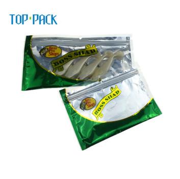 China Disposable Customized Plastic Aluminum Foil Soft Clear Window Printing Lure Fish Worm Packing Bags Bass Fishing Store for sale