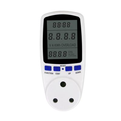 China L Type Smart Household Digital 220V LCD Power Electricity Meter Socket Monitor Energy Watt Socket for sale