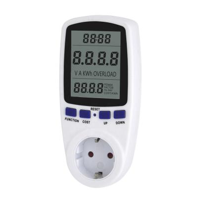 China Residential / Multipurpose Power Analyzer Digital Electricity Meter Energy Meter Voltage Wattmeter EU Standard Sockets for sale