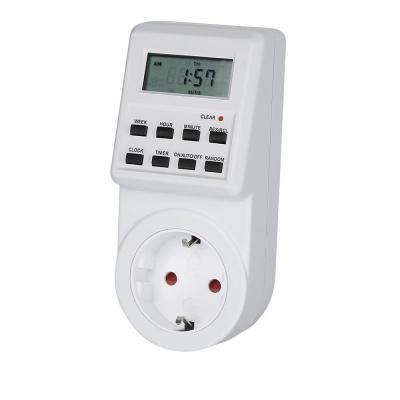 China New Type F Standard Digital Kitchen Timer Switch Socket PC EU 230V Non-flammable Weekly Programmable Switch for sale