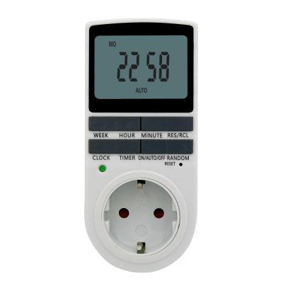 China EU Digital LCD Timer Switch Countdown Timer Switch Electric Weekly Daily Plug-in Socket Large for sale