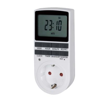 China High Quality European PC Daily Weekly Digital Timer Switch Socket 220V Programmable Household for sale