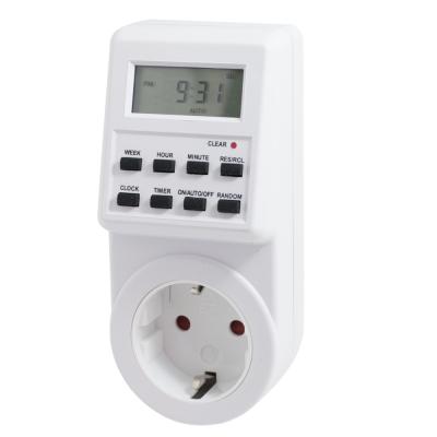 China Programmable Timer Switch Timer Switch Socket With Clock Daylight Saving Time Function New Arrival Random Plug-in for sale