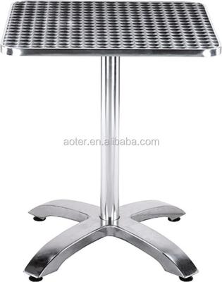 China Easy Carrying Square Folding Small Stainless Steel Patio Restaurant Dining Aluminum Garden Outdoor Metal Table for sale