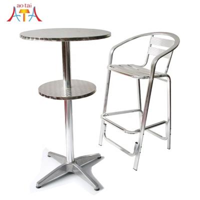 China (Others)Adjustable Outdoor Aluminum Frame Stainless Steel Cafe Dining Tables Designs for sale