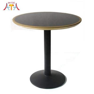 China (Other) Adjustable Black Metal Round Modern Tempered Glass Top Dining Coffee Table for sale