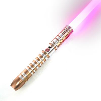 China Support heavy duel infinite color changing lightsaber with 9 sets sound fonts has blaster lock up high noise high light sensitive soft swing for sale