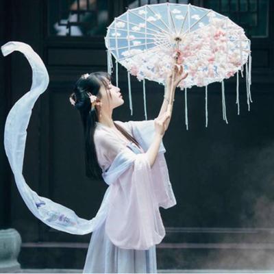 China Chinese Silk Umbrella Photography Women Anime Flower Umbrella Japan Paper Wedding Transparent Parasol Cos Prop Antique Dance Tassels for sale