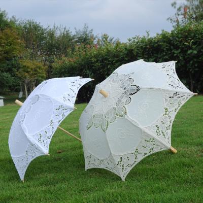 China CLASSIC 38/60/73 cm Cotton Lace Beach Umbrella Wedding Western Photography Props Umbrella Craft Sun Umbrella Parasol for sale