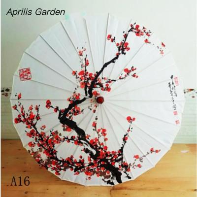 China High Quality Japanese Oil Paper Umbrella Cherry Blossoms Ancient Dance Decorative New Chinese Style 32inch Fabric Silk Umbrella Women for sale