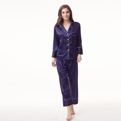 China Factory Wholesale QUICK DRY Women Sleepwear Long Sleeve Breathable Silk Pajamas for sale