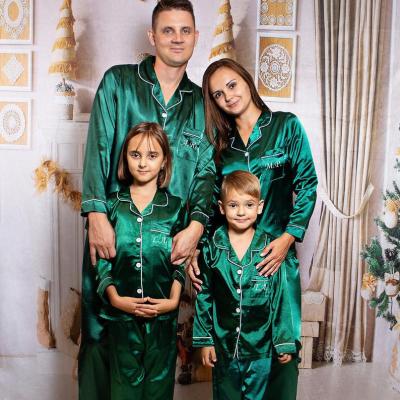 China QUICK DRY Christmas Satin Long Robes Pajamas Set for sale