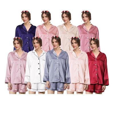 China Factory Wholesale Matte QUICK DRY Satin Bridesmaid Pajamas Set for sale