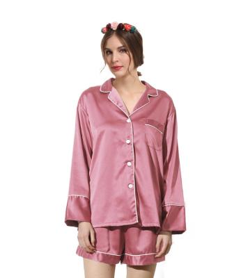 China QUICK DRY Silk Satin Women Sleepwear Pajamas Set for sale