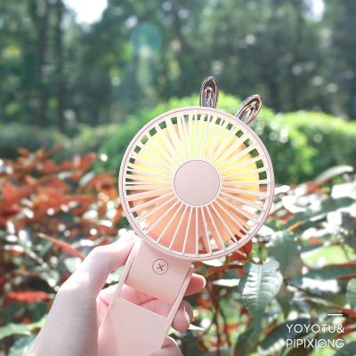 China Wholesale 5V Plastic Hand Held Folding Fan Hand Held Guard/Foldable/Detachable Mini/Wireless Folding Rabbit Bear Ears Mini Fan for sale