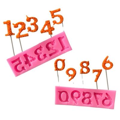 China EF047 Viable 0-9 Three D Form 1234567890 Numbers For Cake Decorating Tools Candle Silicone Chocolate Molds for sale