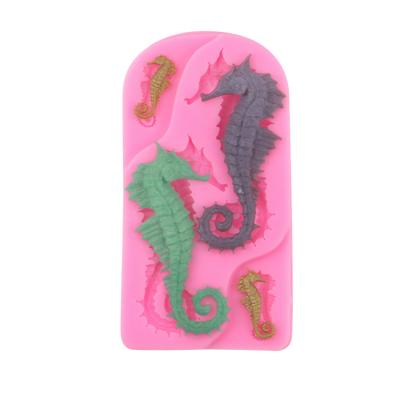 China EF153 3D Sea World Hippocampus Fondant Viable Hot Selling Animal Mold for sale