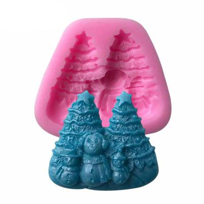 China EF327 China Sustainable Supplier Candles Christmas Trees And Snowman Cake Decorating Silicona Moldes for sale