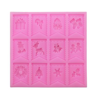 China Sustainable EF250 Cake Decorations Supplies Christmas Patterns Silicone Chocolate Mold for sale