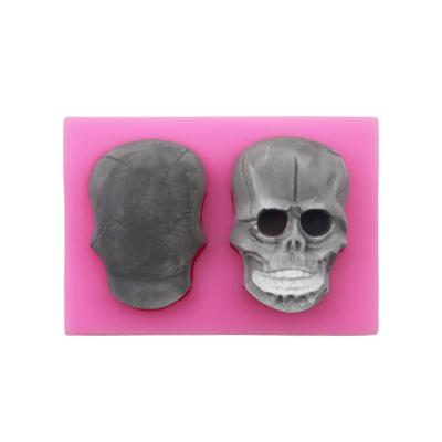 China EF252 Cake Decorations Supplies BPA Free Viable Human Skeleton Silicona 3D Head Fondant Moldes for sale