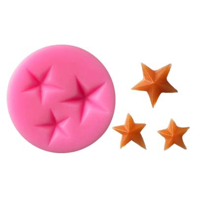 China EF352 Viable hot selling 3D five starts silicone pointed pointed cake decorating chocolate molds fondant for sale