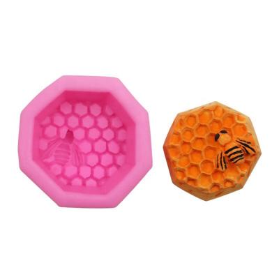 China EF016 3D Bee Honeycomb Bakeware Silicone Viable Wholesale Small Size Cake Molds Handmade Soap Molds for sale