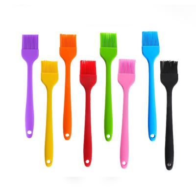 China Sustainable Food Grade ES202 Colorful Kitchen Brush Oil Sprinkling Pastry Tools Cake Silicone Baking Brush for sale