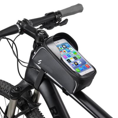 China Water Proof Ready To Board Bicycle Phone Mount Bag Front Tube Frame Cycling Bike Waterproof Bicycle Handlebar Bag for sale