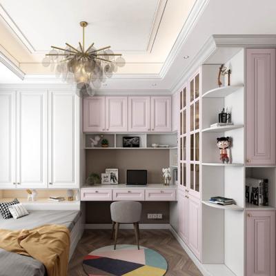 China (Others) China Manufacturer High Quality Adjustable Bedroom Furniture Wardrobe Storage White Bake Paint Solid Wood Wardrobe for sale