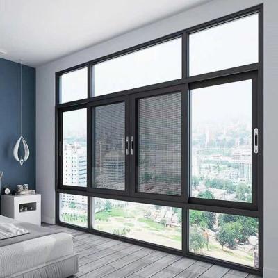 China Hot Selling Folding Double Screen Window Casement Large Glazed Aluminum Windows for sale