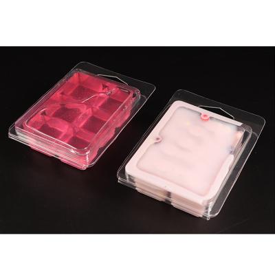 China Custom Shell Clam Boxes Blister Pack Eco-friendly Empty Plastic Packing Box Small Trays With 6 Grids for sale