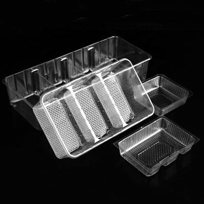 China Disposable PET 2 Compartment Disposable Blister Plastic Tray For Cookies for sale