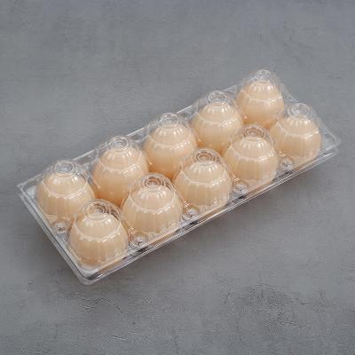 China Eco - Friendly Price Best Disposable Pet Plastic Transparent Lightweight Egg Tray With 10 Compartments Capacity for sale