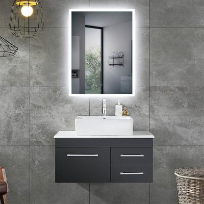 China Smart Modern Rectangular Bathroom Mirror LED Light Customized Illuminated Touch Screen Customized Backlit Mirror for sale