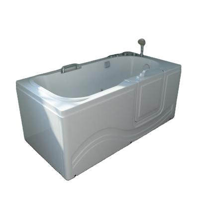 China Free Walk In Rectangular Acrylic Free Soaking Unhindered Bathtub For Senior And Handicapped for sale