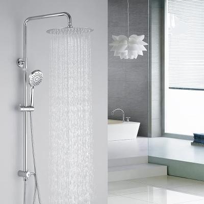 China Without Sliding Bar Relax Square Stainless Steel Wall Mounted Bathroom Shower Set Shower Column for sale