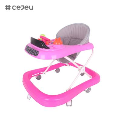 China CJ-1166, babywalker, Muziek 3 Hoogte-insteller Stil wiel*6 Kussen: Linnen Een klik vouw Te koop